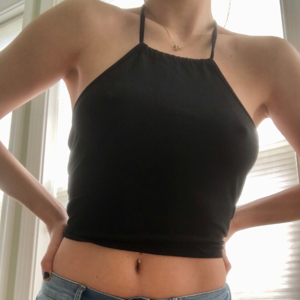 Black halter top